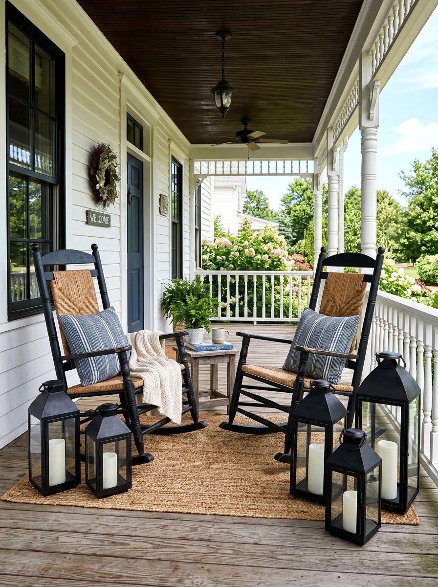 Metal Lantern Floor Decor - 25 Spring Porch Rocker Decor Ideas
