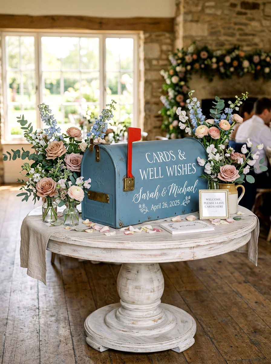 Metal Mailbox Wedding Card Box - 25 Spring Wedding Card Box Ideas