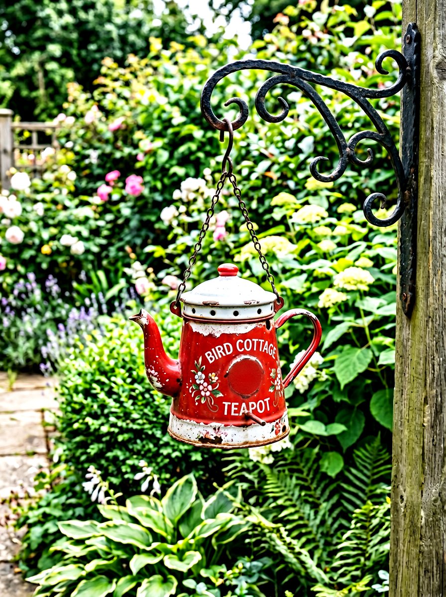 Metal Teapot Birdhouse - 25 Spring DIY Birdhouse Ideas