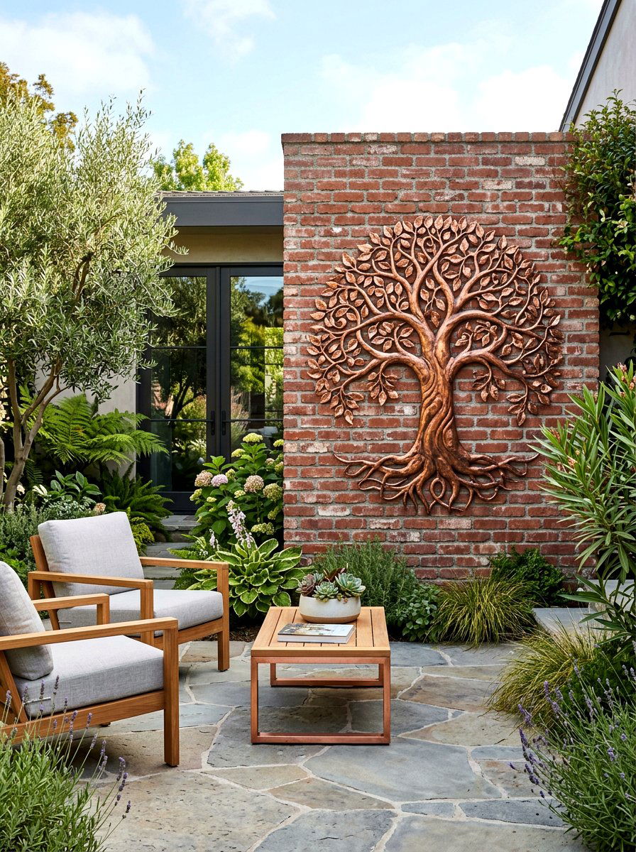 Metal Wall Art For Exterior Brick - 25 Spring Brick Wall Decor Ideas