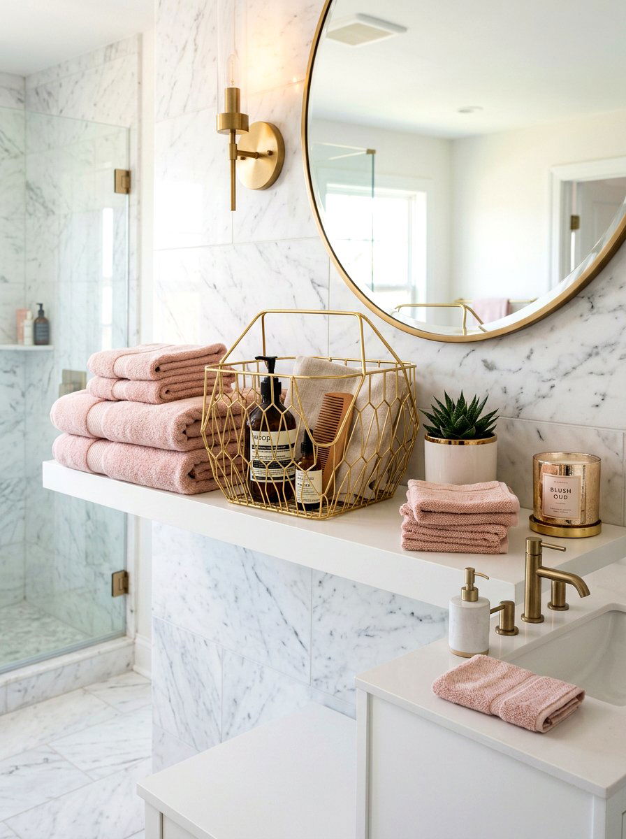 Metal Wire Baskets - 25 Spring Towel Display Ideas