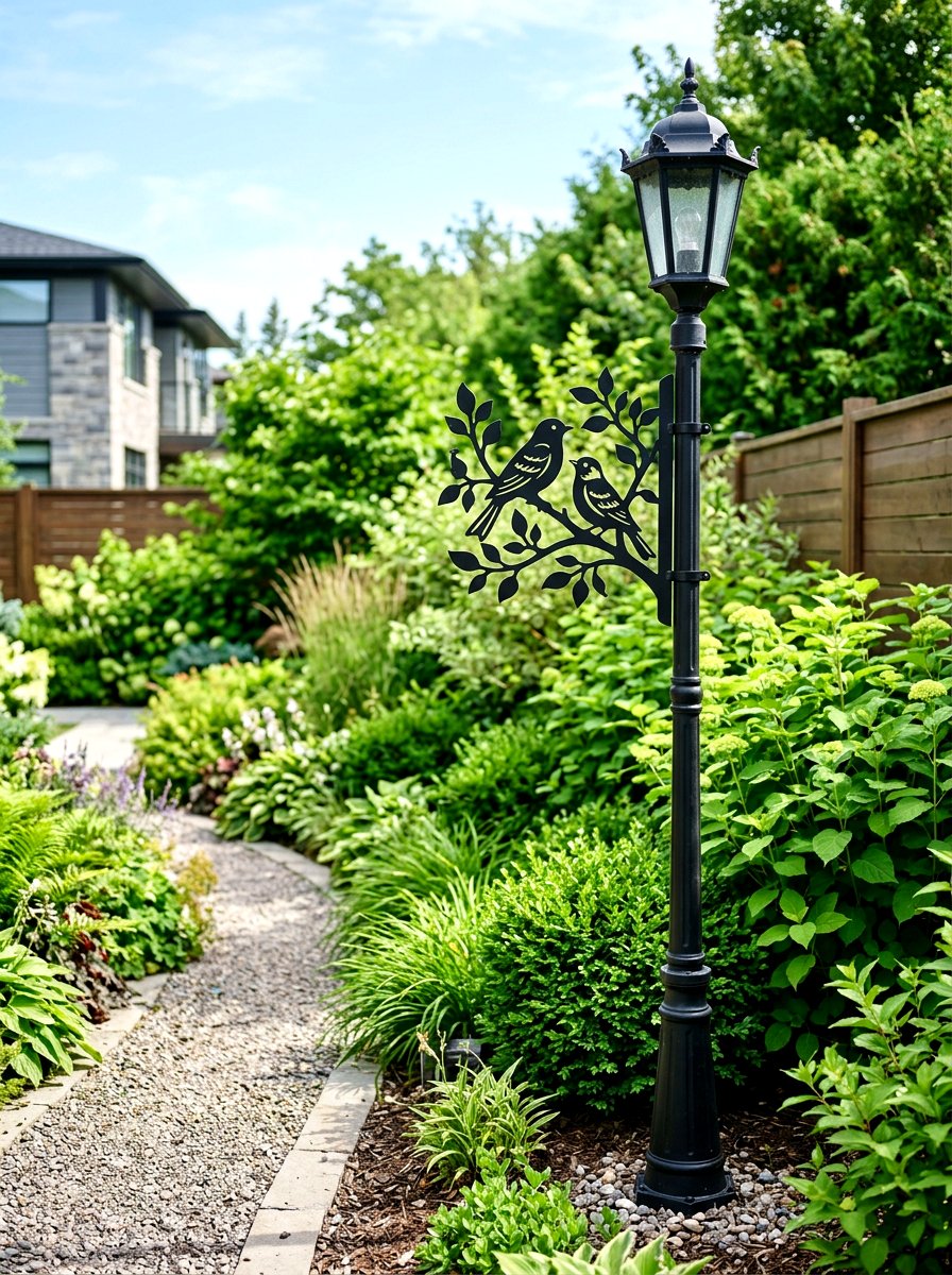 Metal art lamp post - 25 Spring Lamp Post Decor Ideas