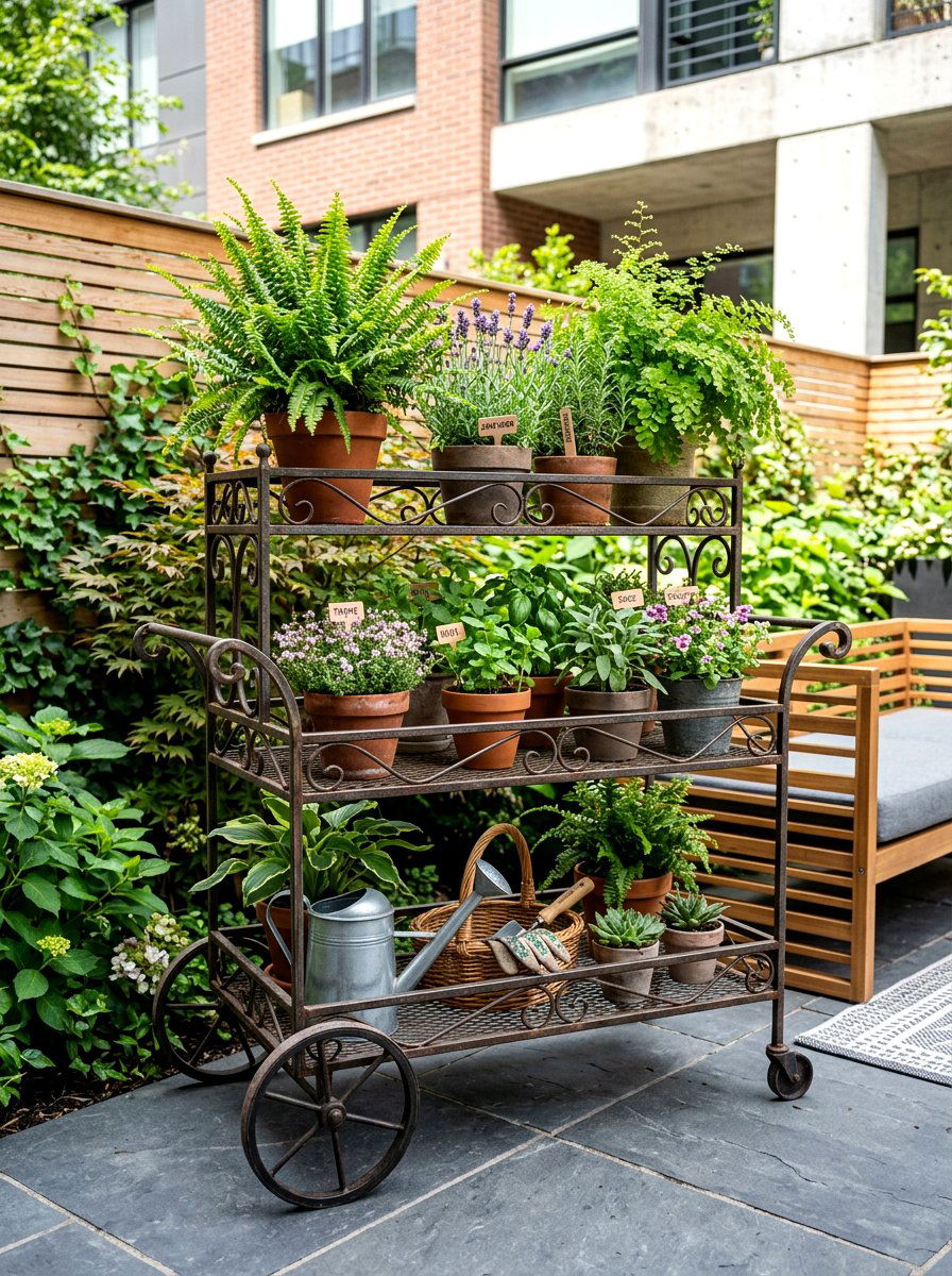 Metal garden cart decor - 25 Spring Garden Wagon Decor Ideas