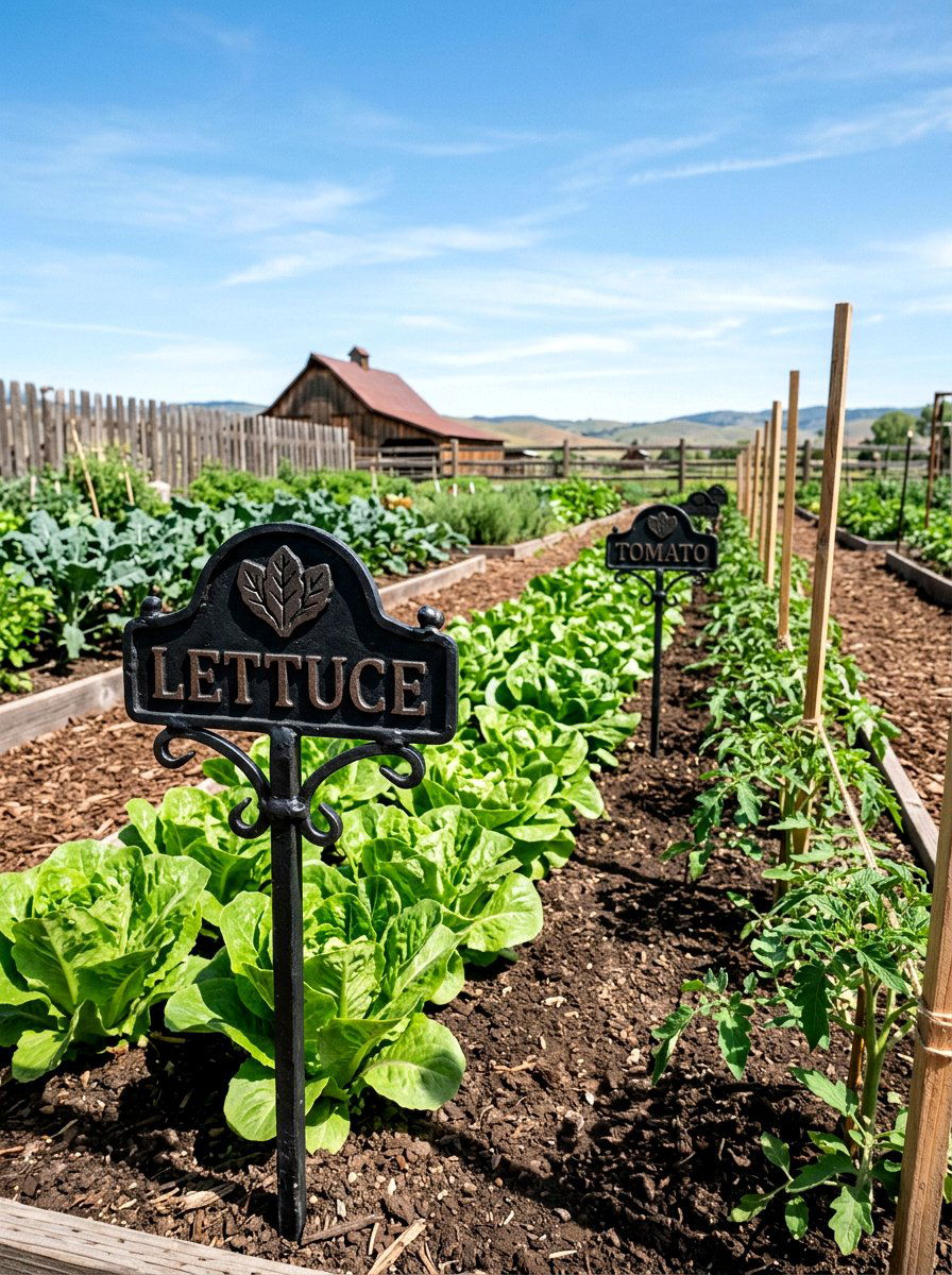 Metal vegetable garden marker - 25 Spring Garden Sign Ideas