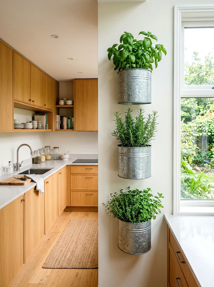 Metal wall planter herb garden - 25 Spring Galvanized Decor Ideas