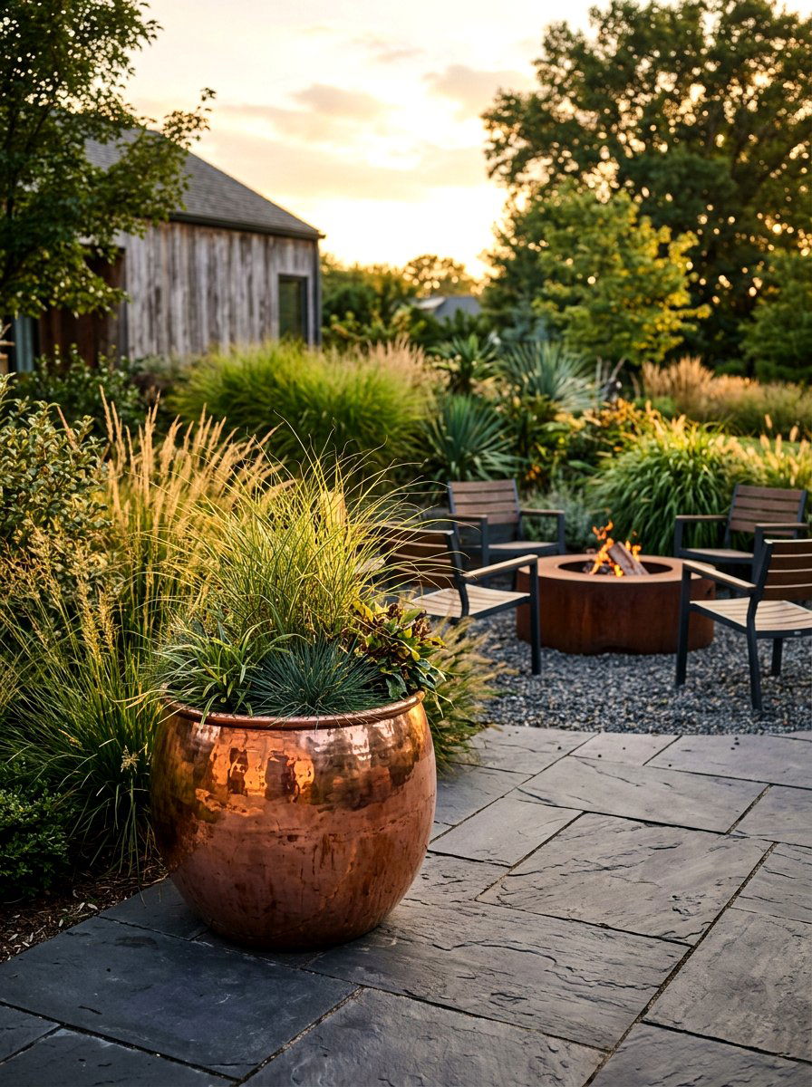 Metallic Finish Planter - 25 Spring Planter Painting Ideas