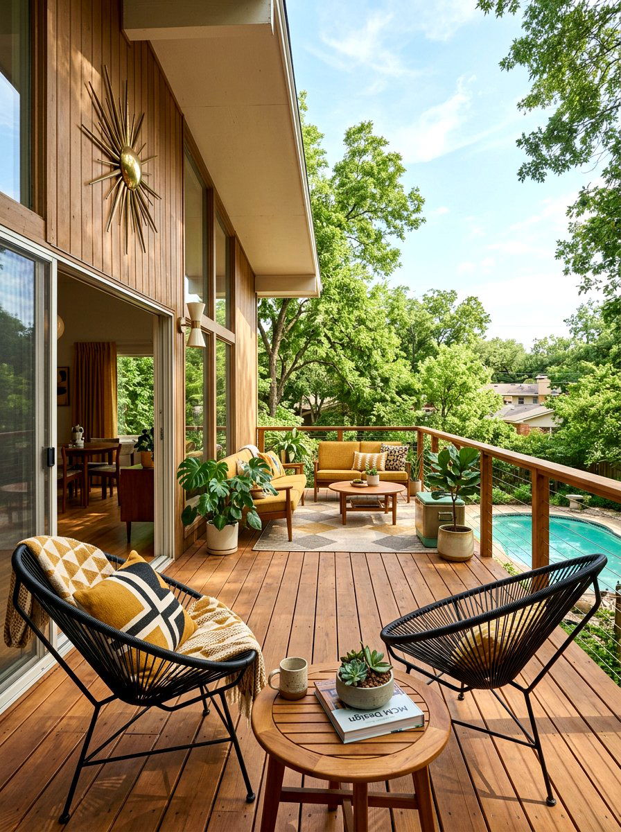 Mid Century Modern Deck - 25 Spring Deck Decor Ideas