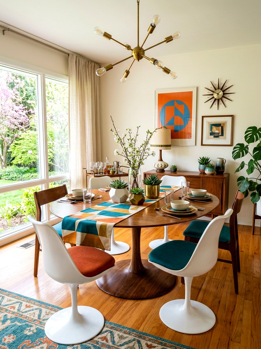 Mid Century Modern Spring - 25 Spring Dinner Party Decor Ideas