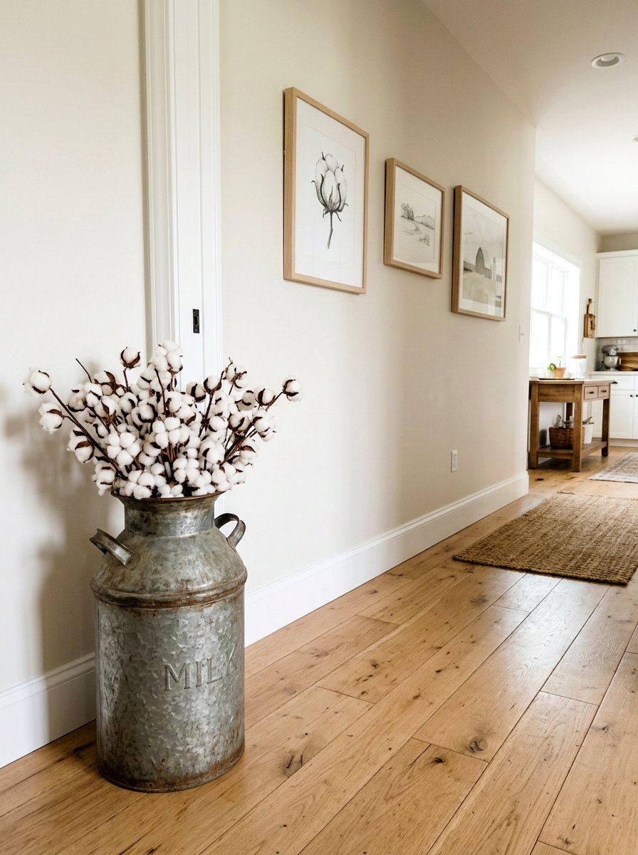 Milk Can With Cotton Stems - 25 Spring Milk Can Decor Ideas