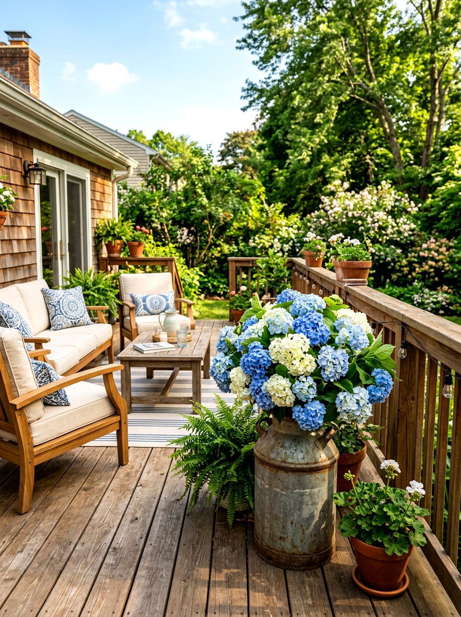 Milk Can With Hydrangeas - 25 Spring Milk Can Decor Ideas