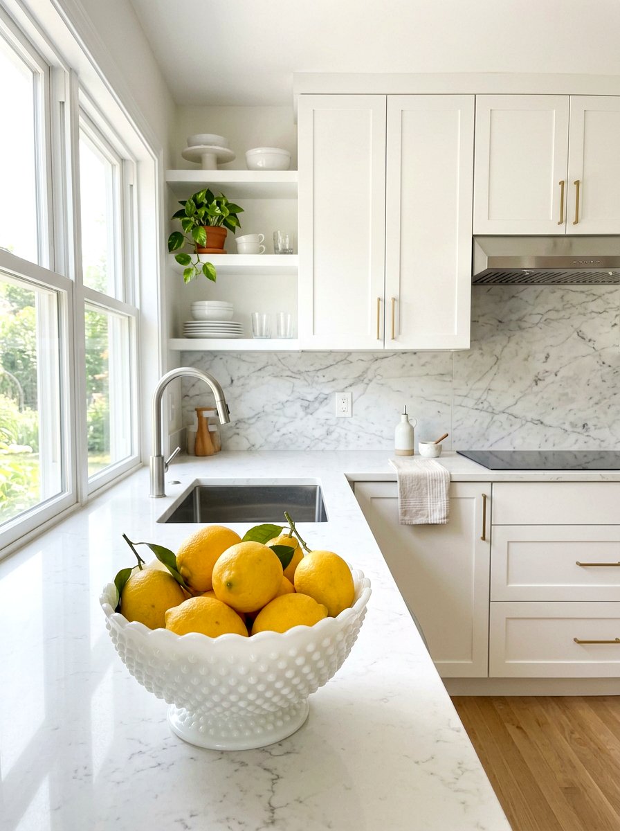 Milk Glass Fruit Bowl - 25 Spring Milk Glass Decor Ideas