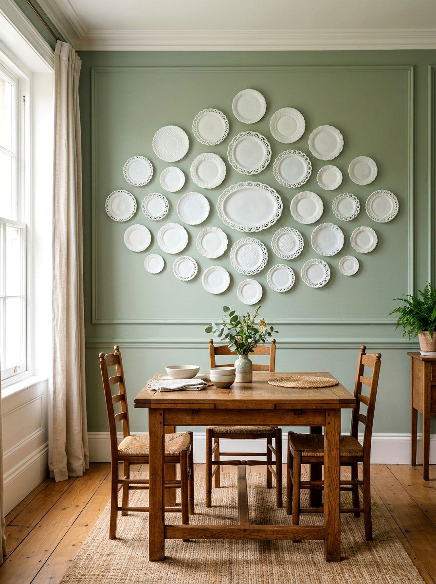 Milk Glass Scalloped Plate - 25 Spring Milk Glass Decor Ideas