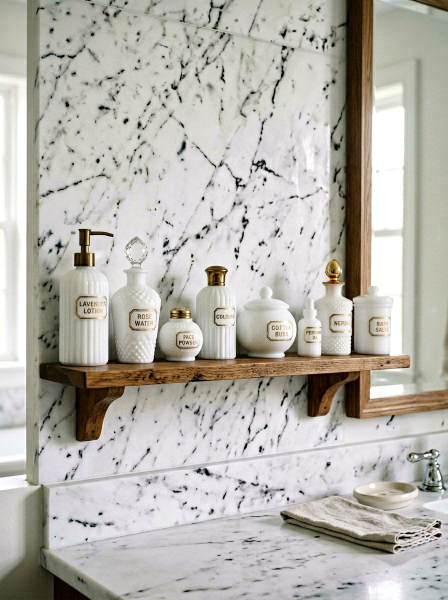 Milk Glass Vanity Bottle - 25 Spring Milk Glass Decor Ideas