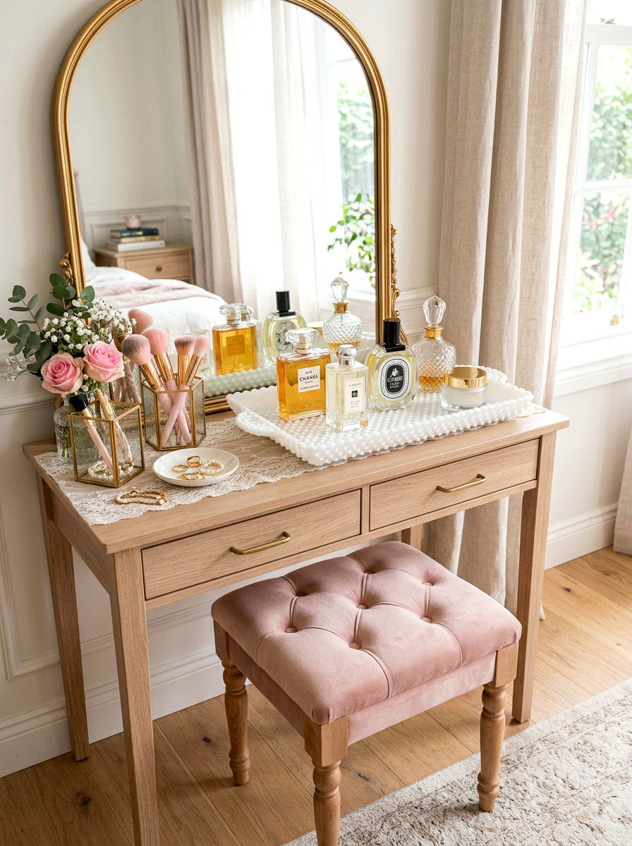 Milk Glass Vanity Tray - 25 Spring Milk Glass Decor Ideas