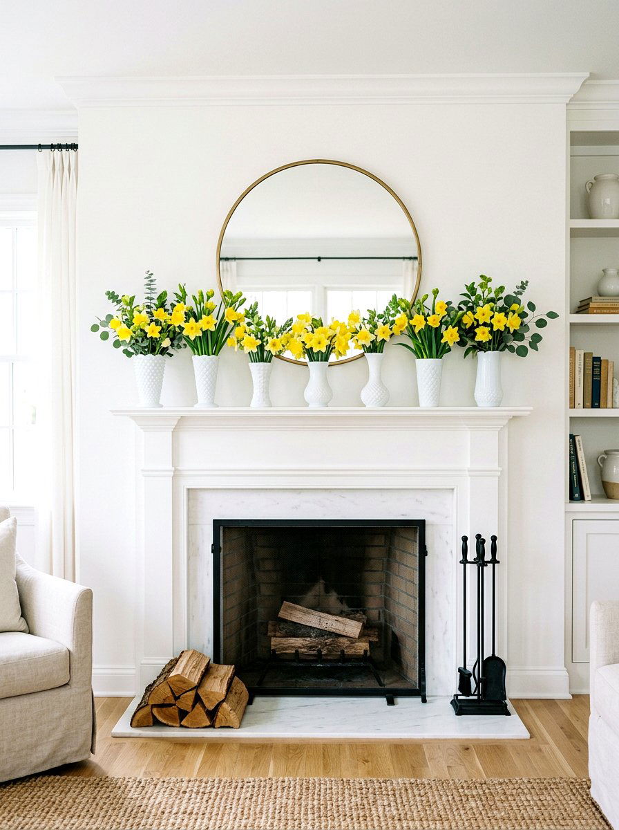 Milk Glass Vases - 25 Spring Thrift Store Decor Ideas