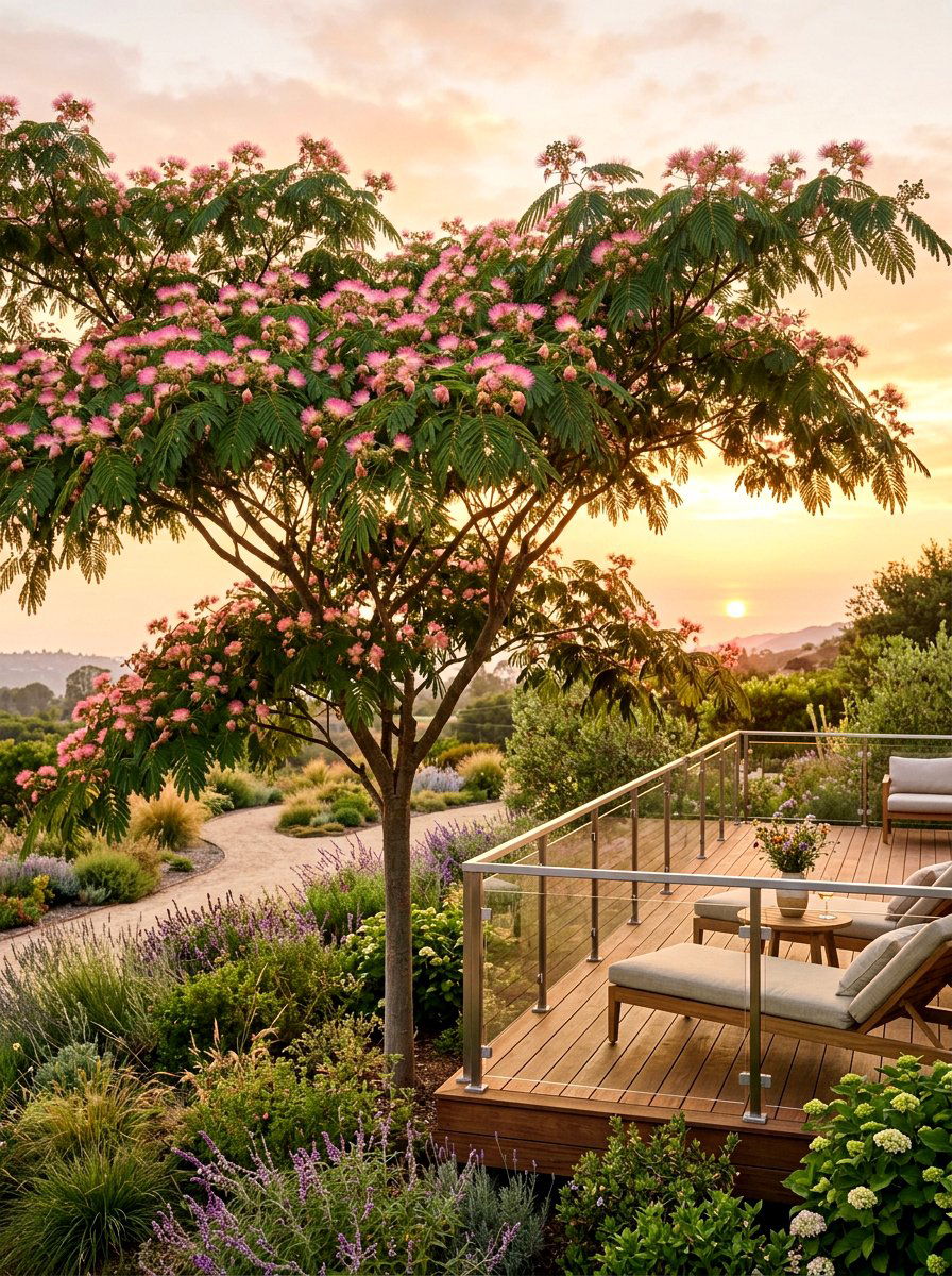 Mimosa Tree - 25 Spring Flowering Tree Ideas