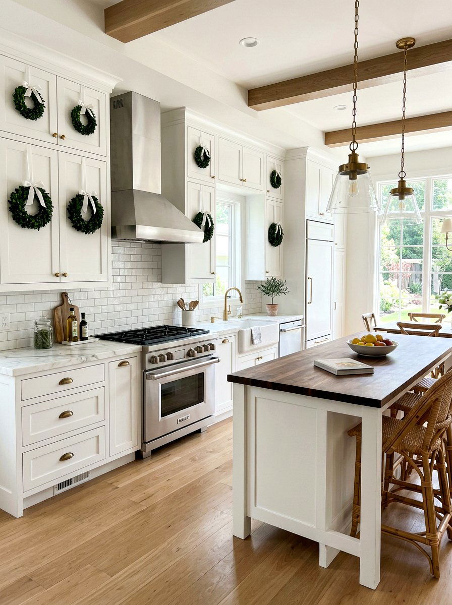 Mini Boxwood Wreath - 25 Spring Cabinet Wreath Ideas