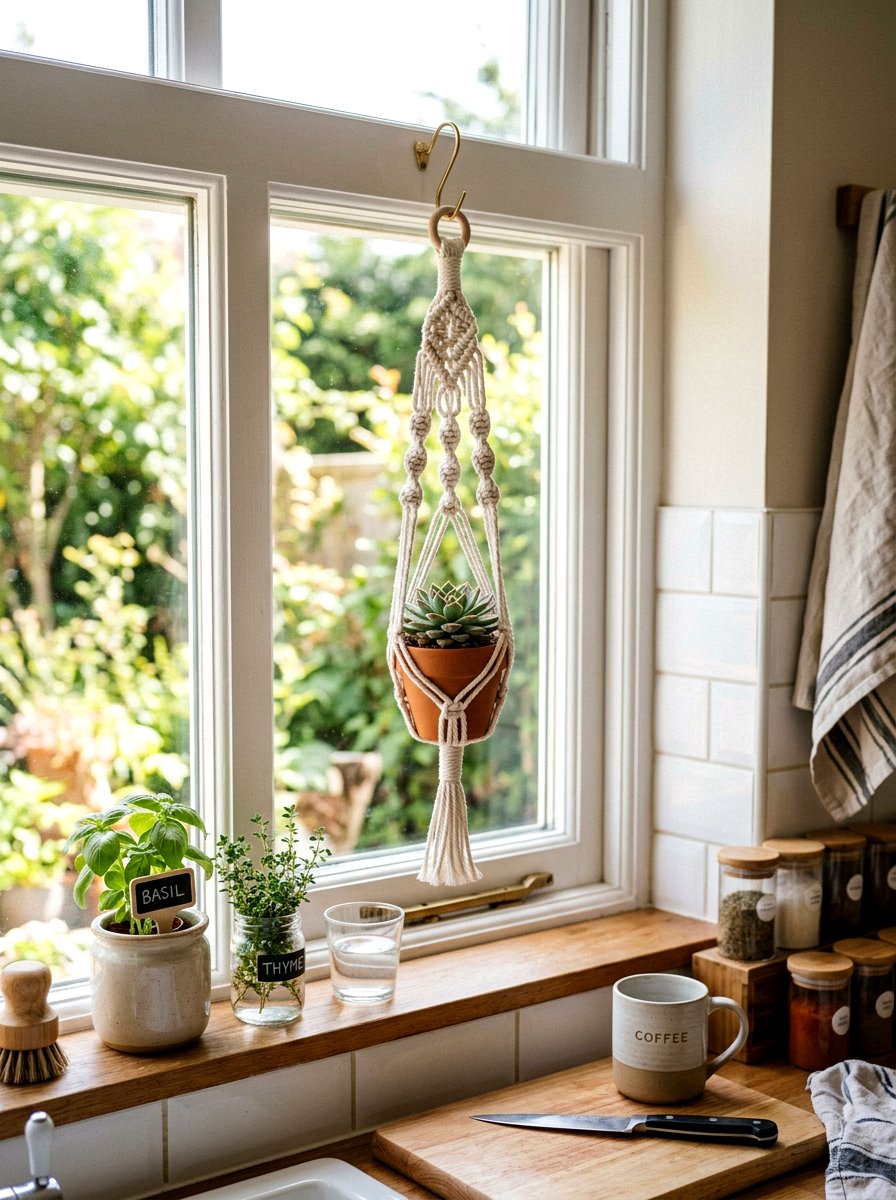 Mini Macrame Succulent Hanger - 25 Spring Macrame Plant Hanger Ideas