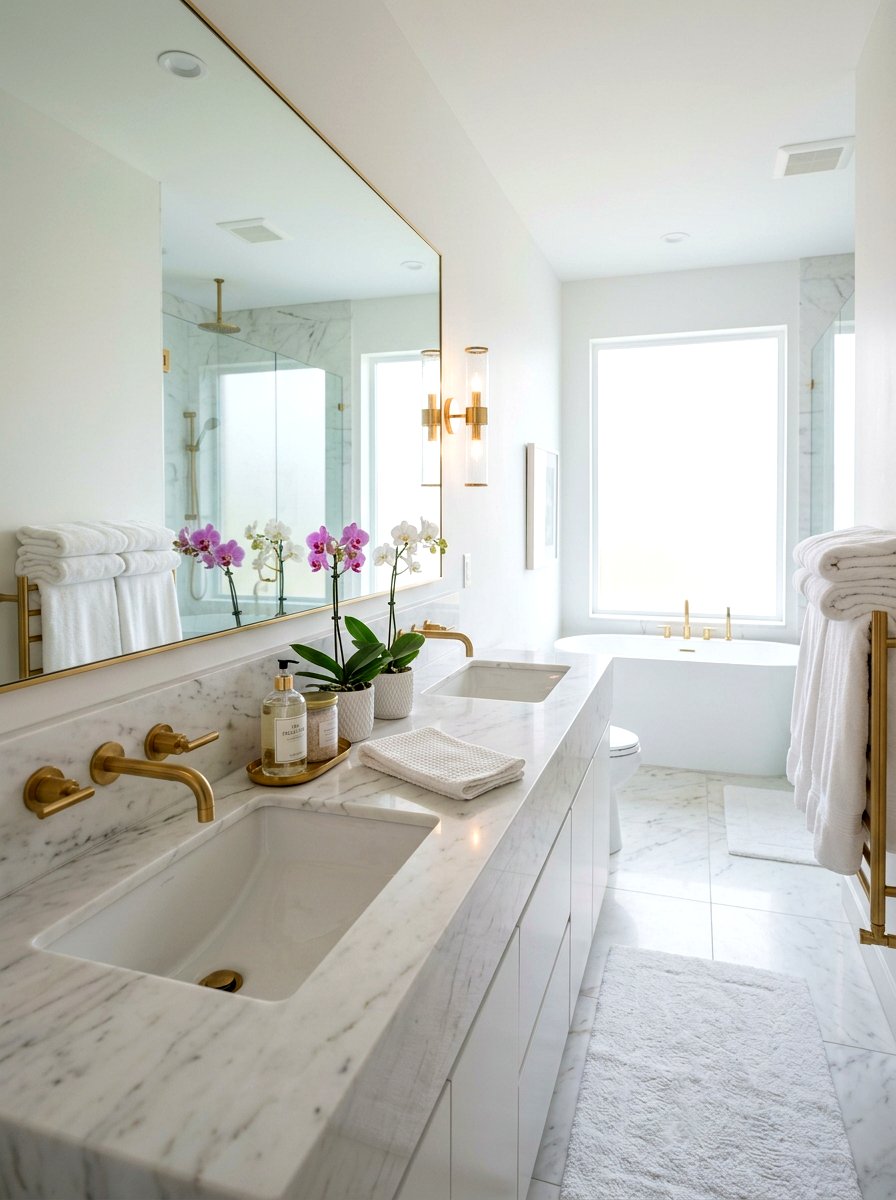 Mini Orchids On Bathroom Vanity - 25 Spring Orchid Display Ideas