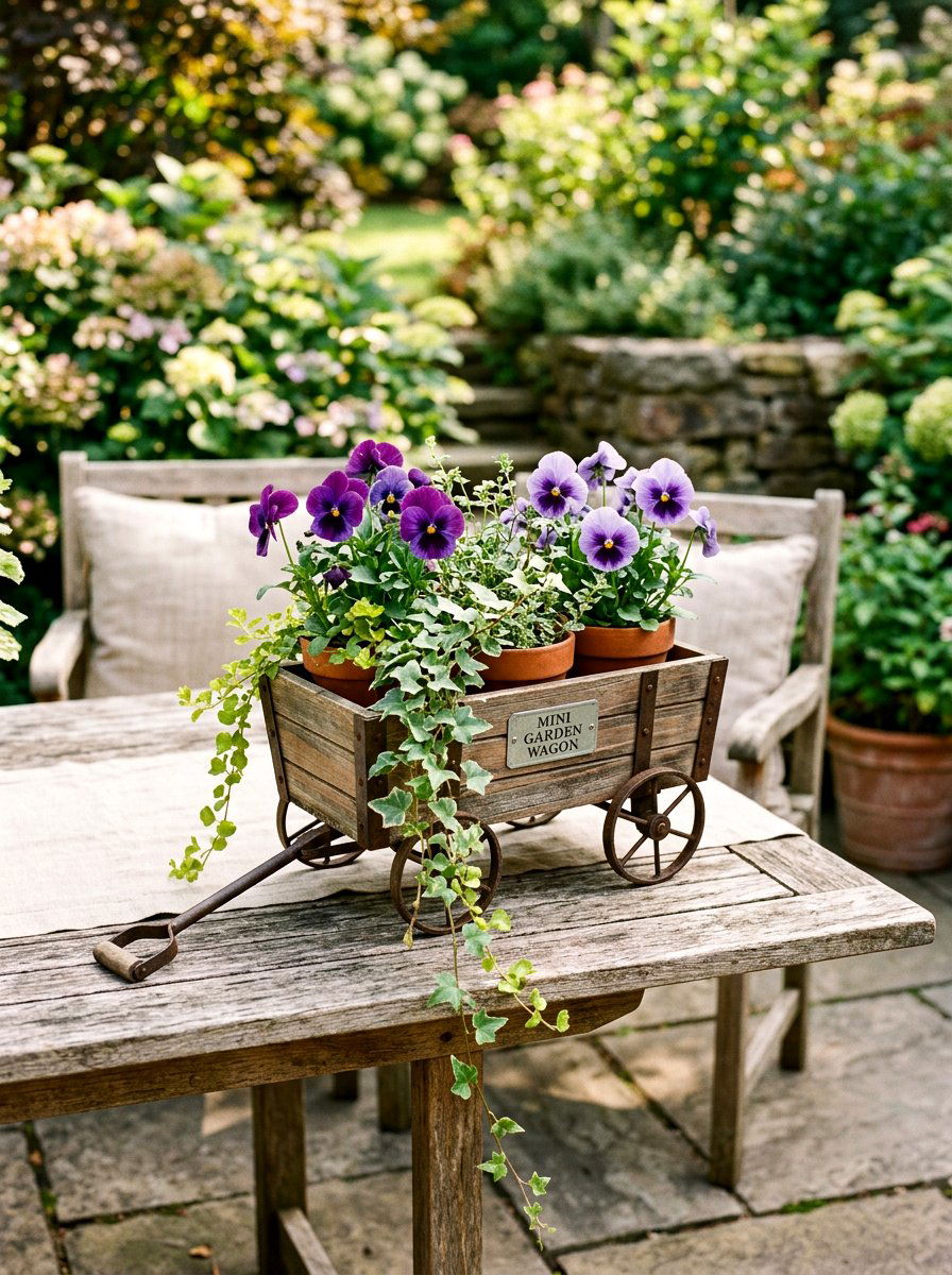 Mini garden wagon - 25 Spring Garden Wagon Decor Ideas
