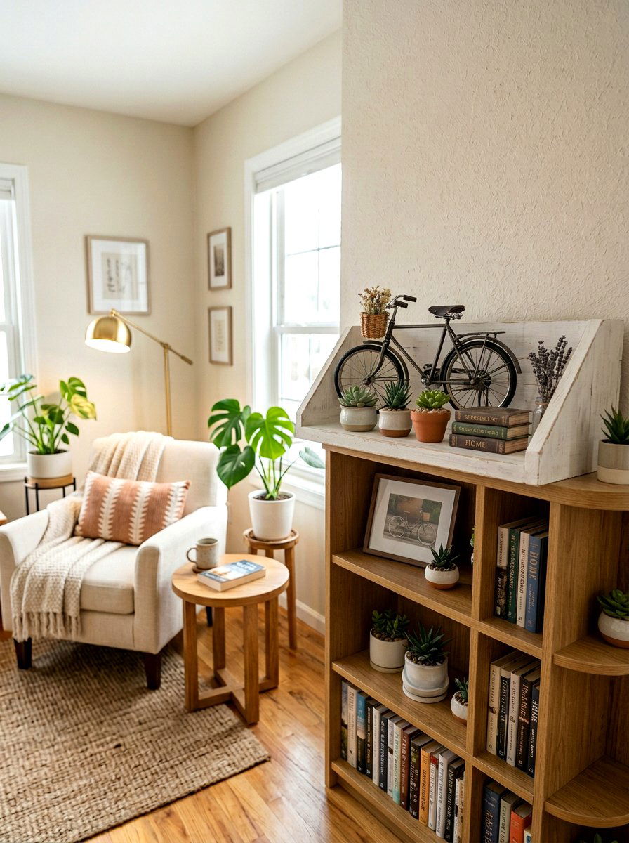 Miniature Decorative Bicycle Shelf - 25 Spring Bicycle Decor Ideas