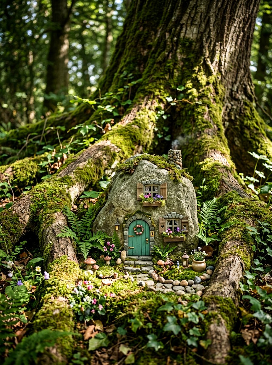 Miniature Fairy House Rock - 25 Spring Painted Rock Ideas for Garden