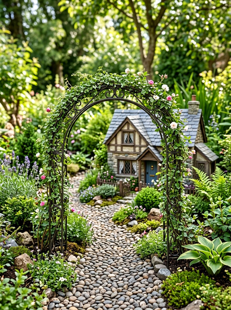Miniature Garden Arched Trellis - 25 Spring Miniature Garden Ideas