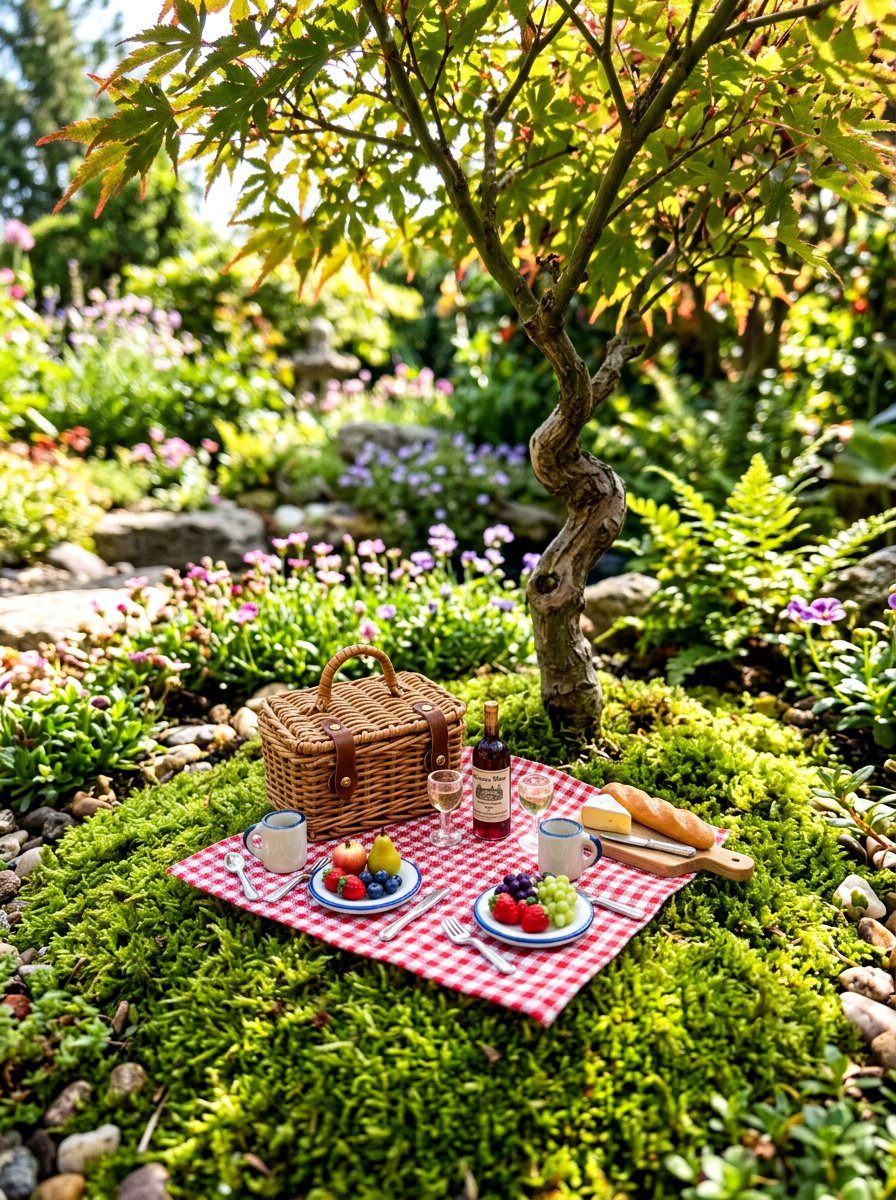 Miniature Garden Picnic Set - 25 Spring Miniature Garden Ideas