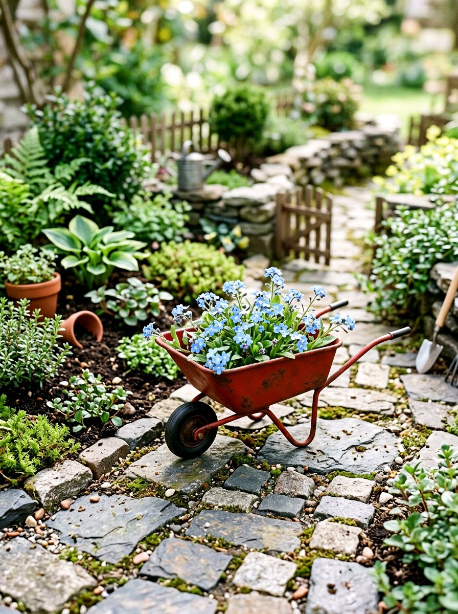 Miniature Garden Wheelbarrow - 25 Spring Miniature Garden Ideas