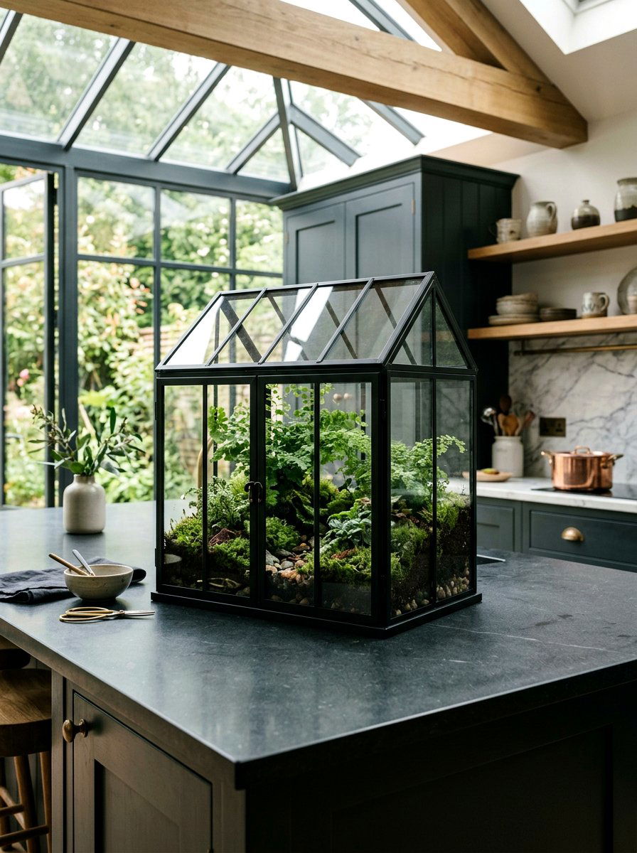 Miniature Greenhouse Box - 25 Spring Kitchen Windowsill Ideas