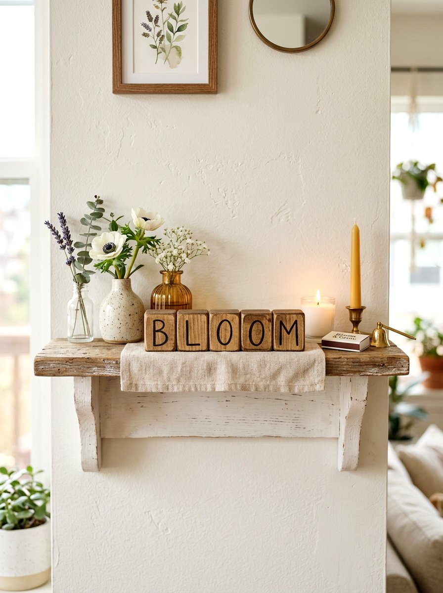 Miniature Mantel Shelf Sign - 25 Spring Painted Sign Ideas