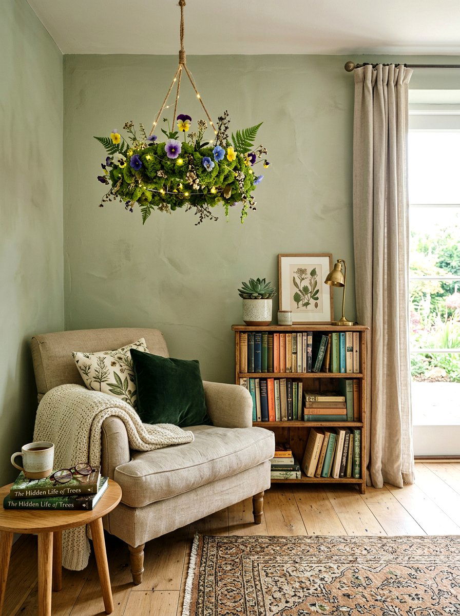 Miniature Moss And Flower Chandelier - 25 Spring Flower Chandelier Ideas