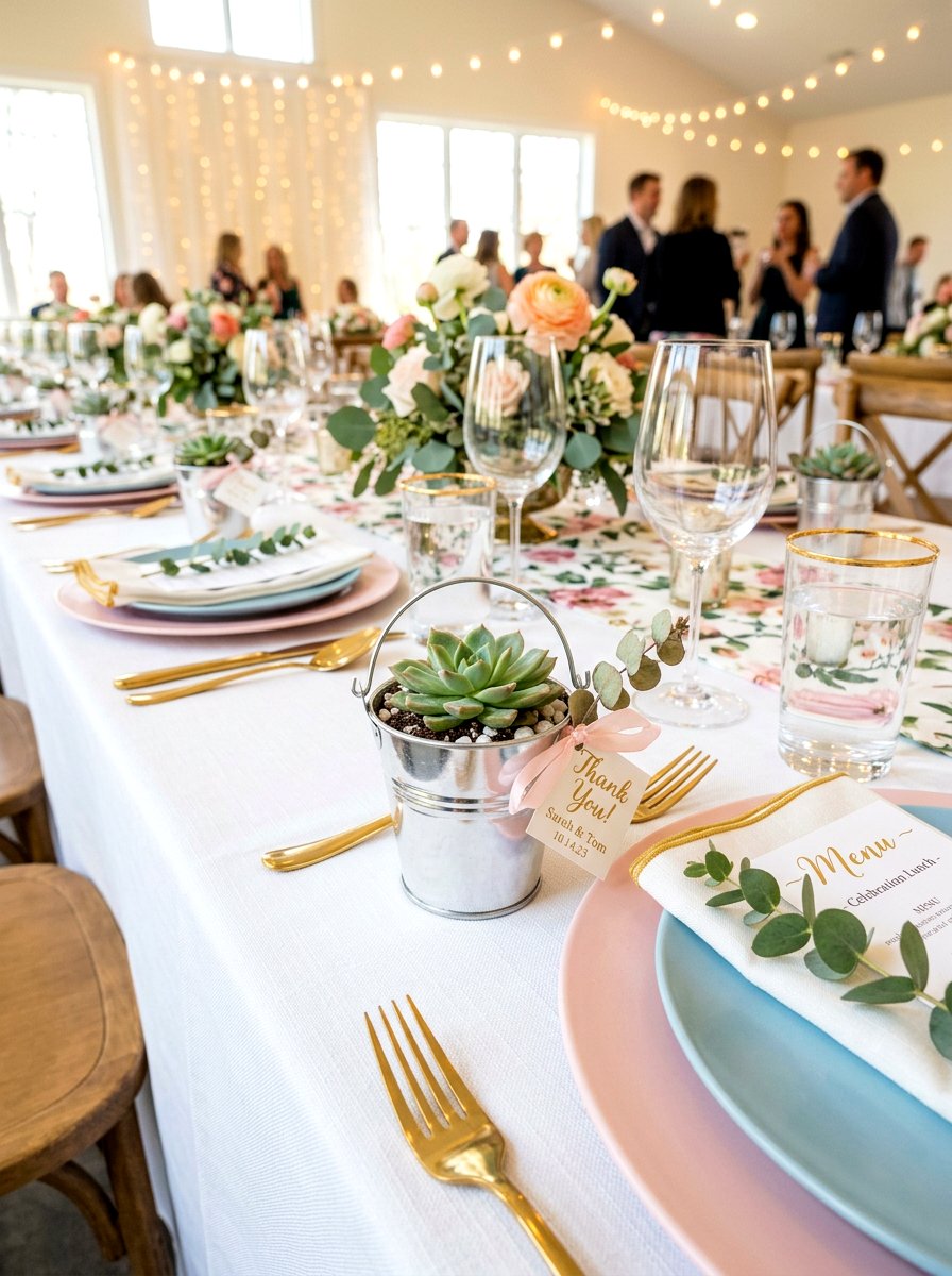 Miniature Pail Flower Party Favor - 25 Spring Flower Bucket Ideas