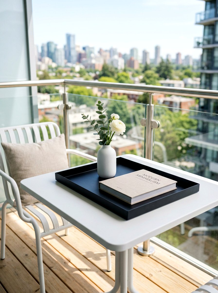 Minimalist Balcony Tray - 25 Spring Balcony Table Decor Ideas