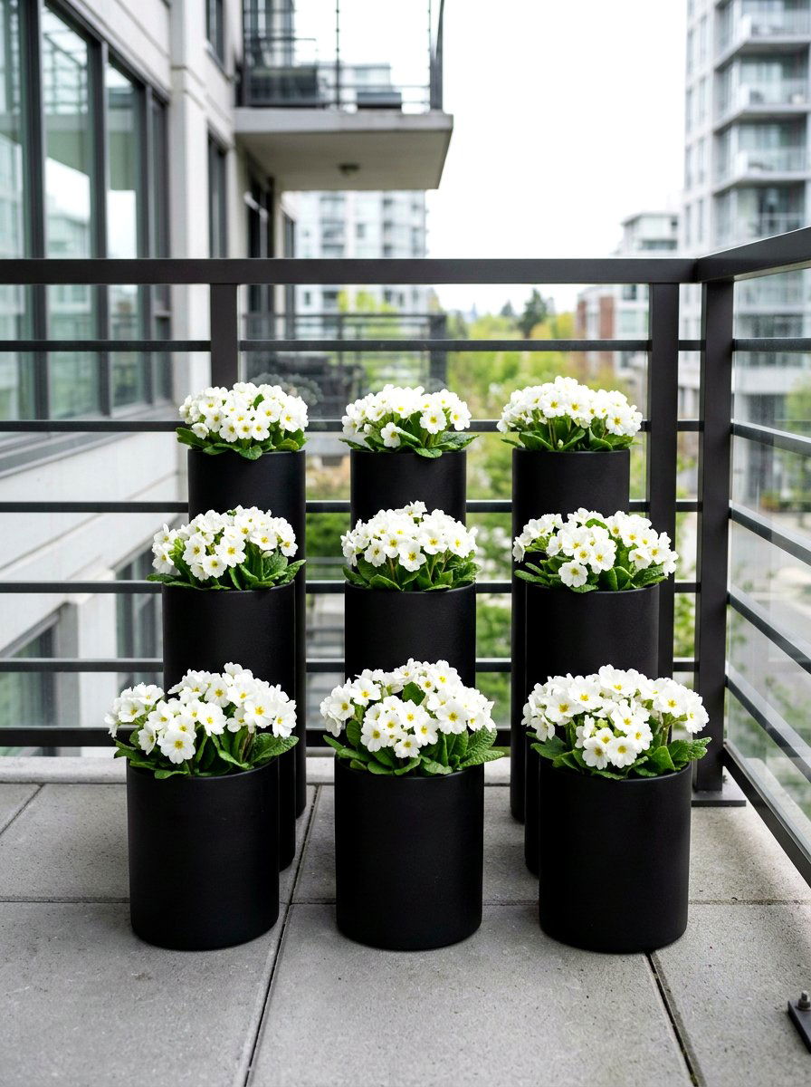 Minimalist Black Pot - 25 Spring Primrose Planter Ideas