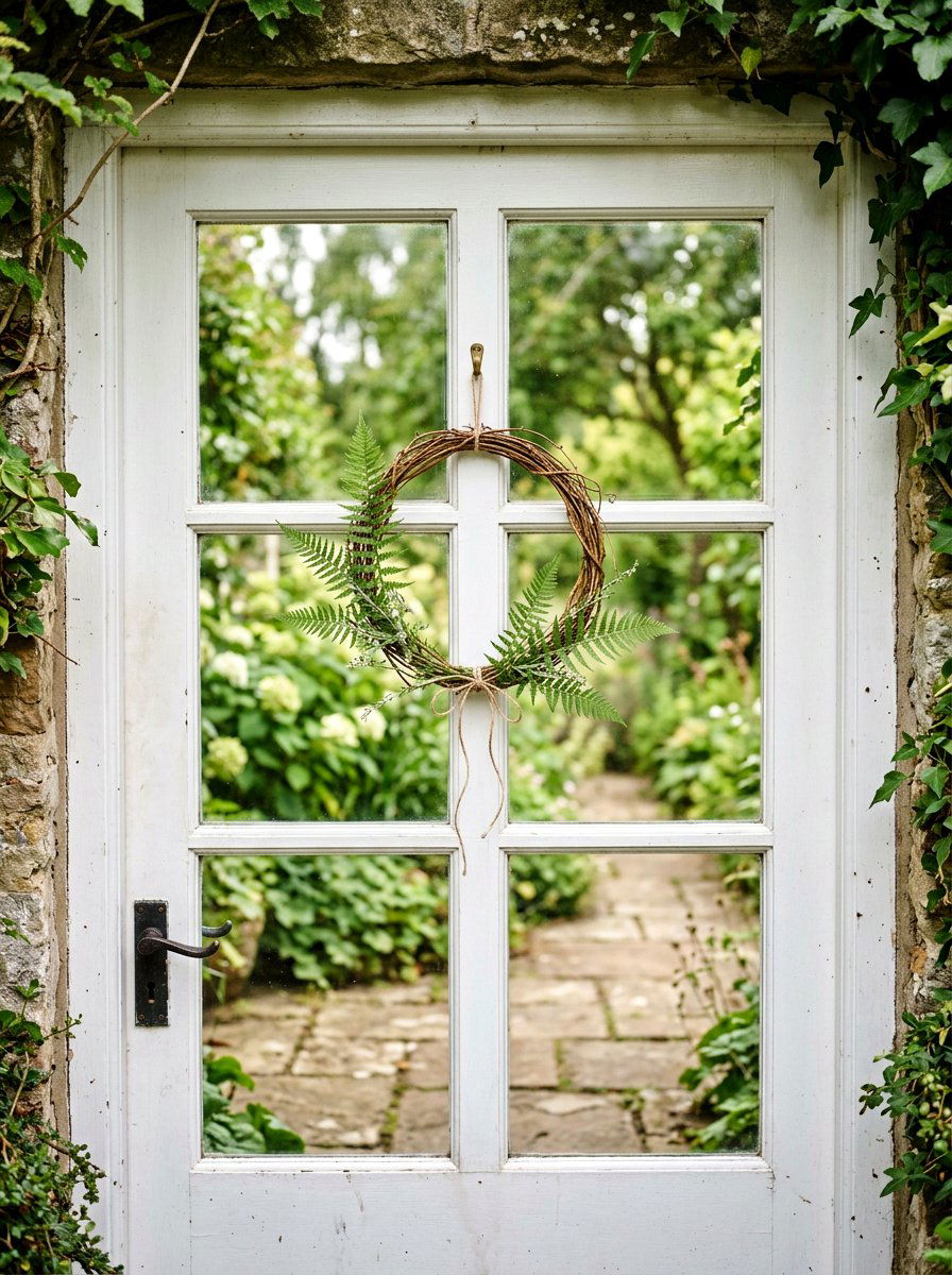 Minimalist Fern Wreath - 25 Spring Fern Wreath Ideas