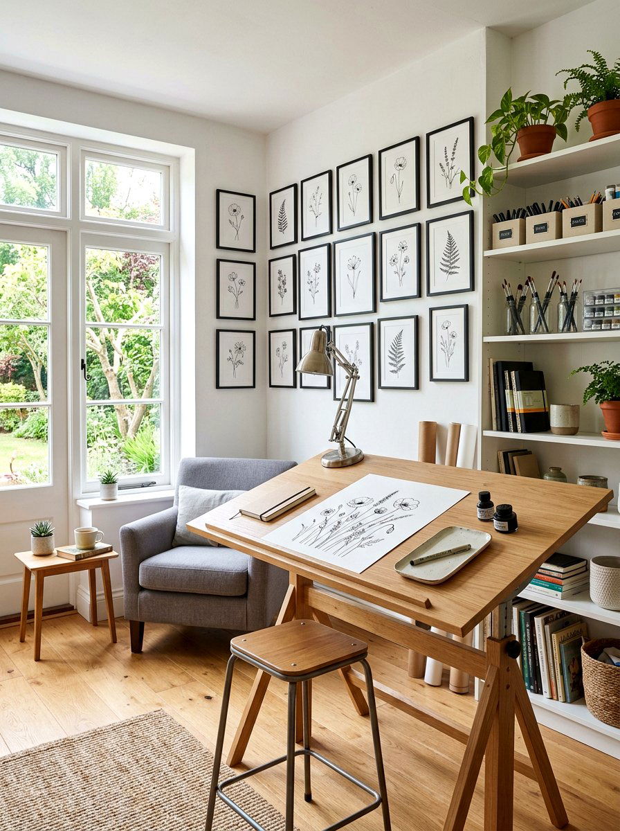 Minimalist Floral Sketch - 25 Spring Wall Art Ideas