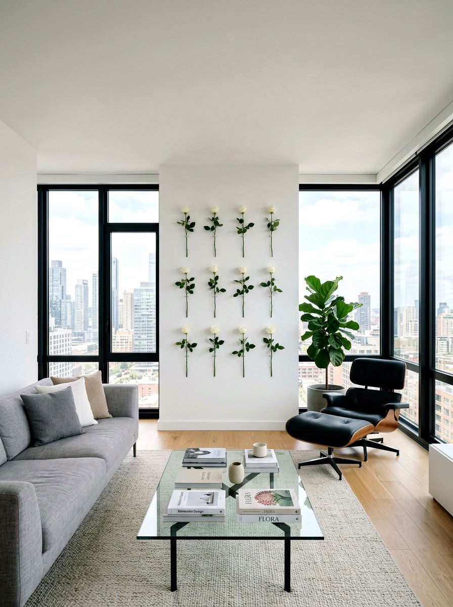 Minimalist Flower Wall - 25 Spring Flower Wall Ideas