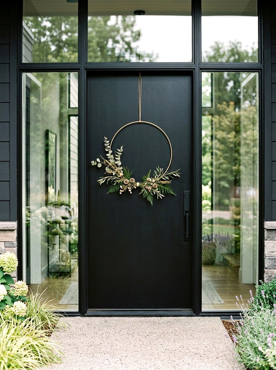 Minimalist Gold Hoop Wreath - 25 Spring Wreath Ideas