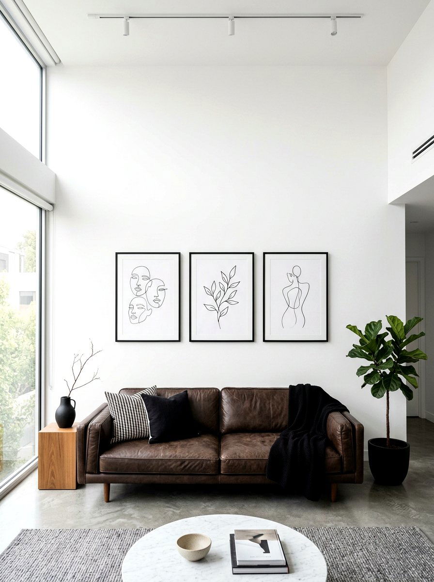 Minimalist Line Art - 25 Spring Living Room Wall Decor Ideas