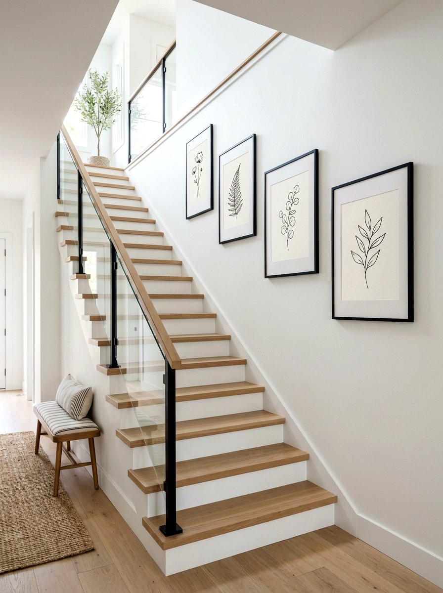 Minimalist Line Art - 25 Spring Stairway Wall Decor Ideas
