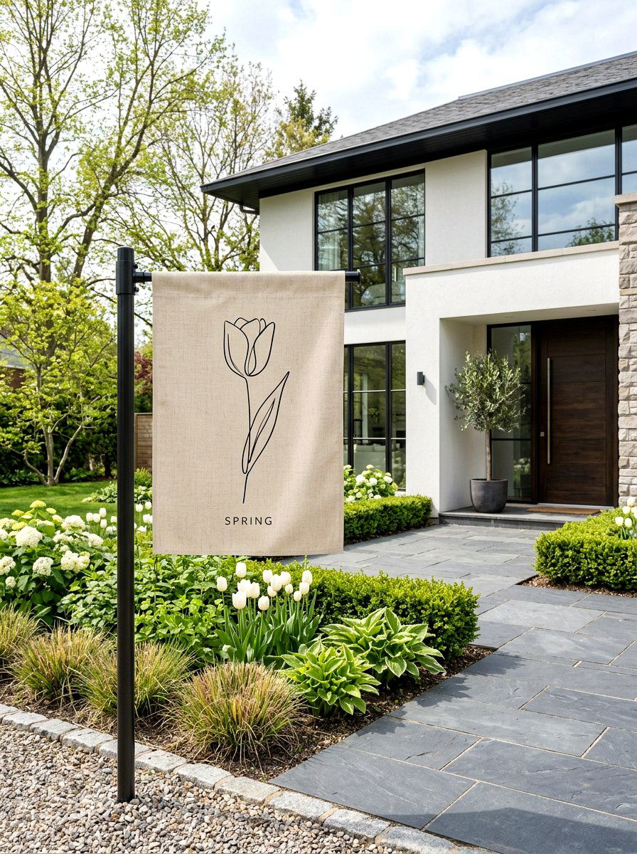 Minimalist Modern Spring Flag - 25 Spring Yard Flag Ideas