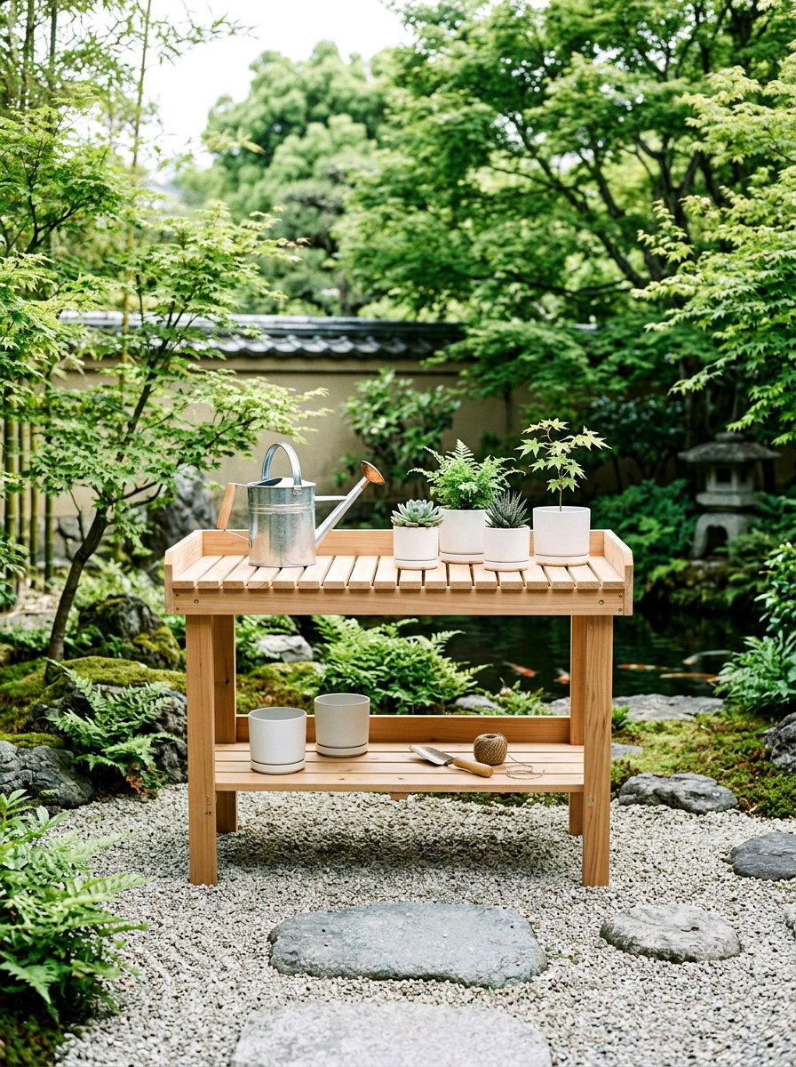 Minimalist Outdoor Potting Bench - 25 Spring Potting Bench Decor Ideas