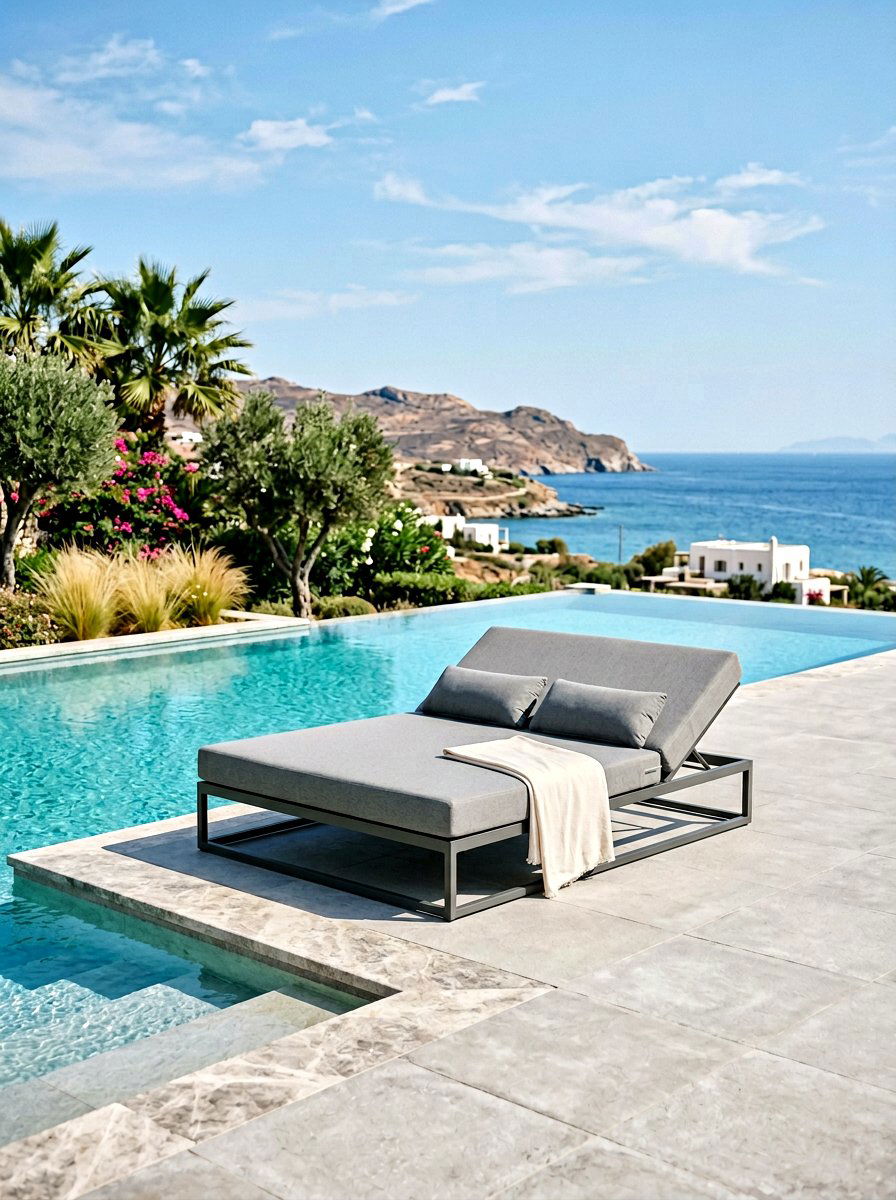Minimalist Poolside Daybed - 25 Spring Pool Area Decor Ideas