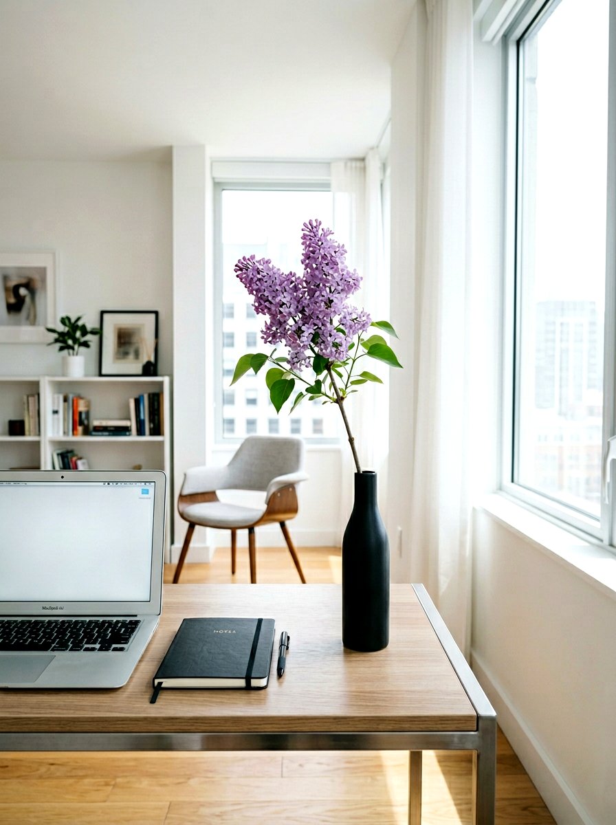 Minimalist Single Stem Lilac - 25 Spring Lilac Arrangement Ideas