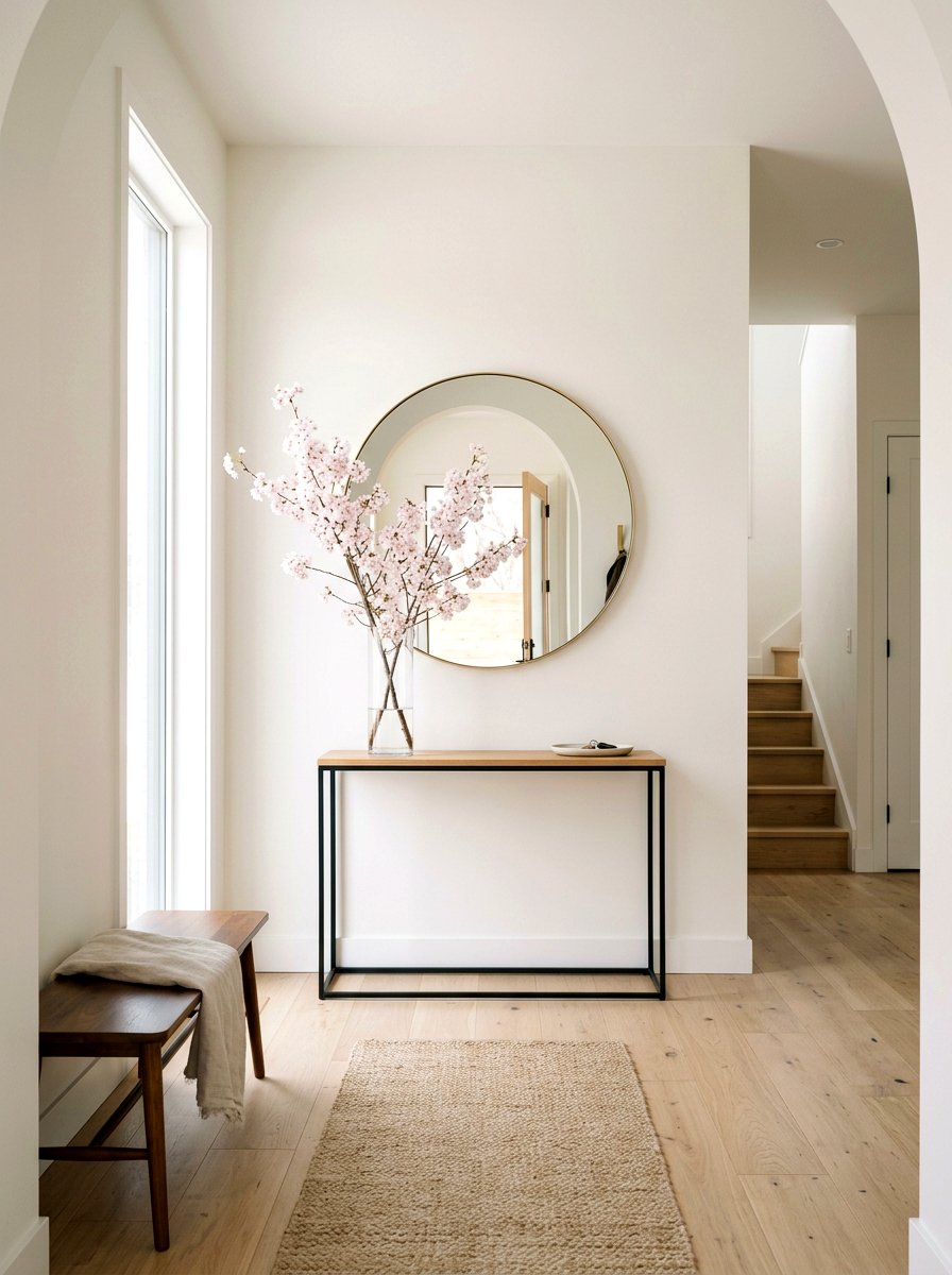 Minimalist Spring Foyer - 25 Spring Landing Decor Ideas