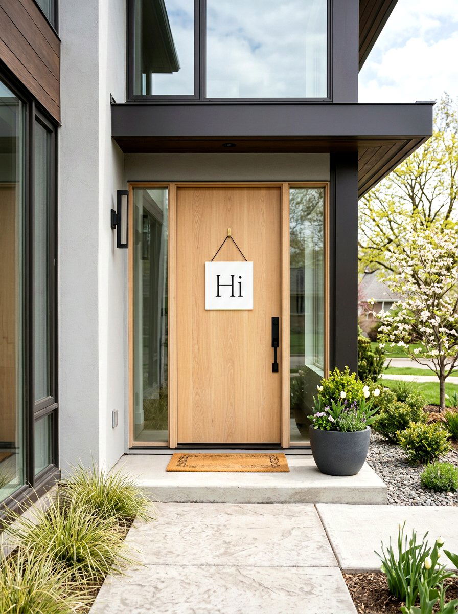 Minimalist Spring Sign - 25 Spring Welcome Sign Ideas