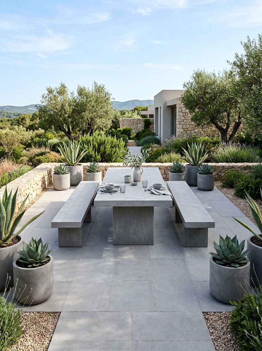 Minimalist Stone Patio - 25 Spring Al Fresco Dining Ideas