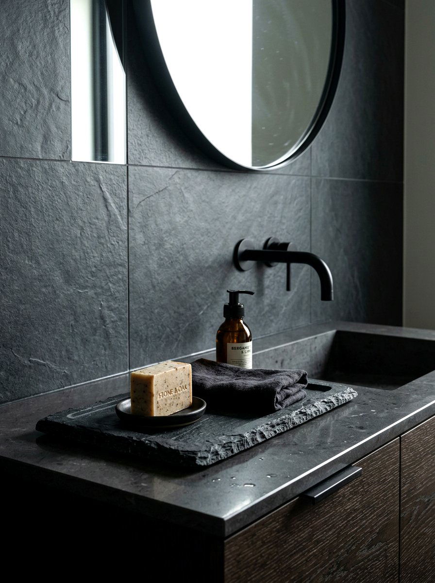 Minimalist Stone Tray - 25 Spring Bathroom Counter Decor Ideas