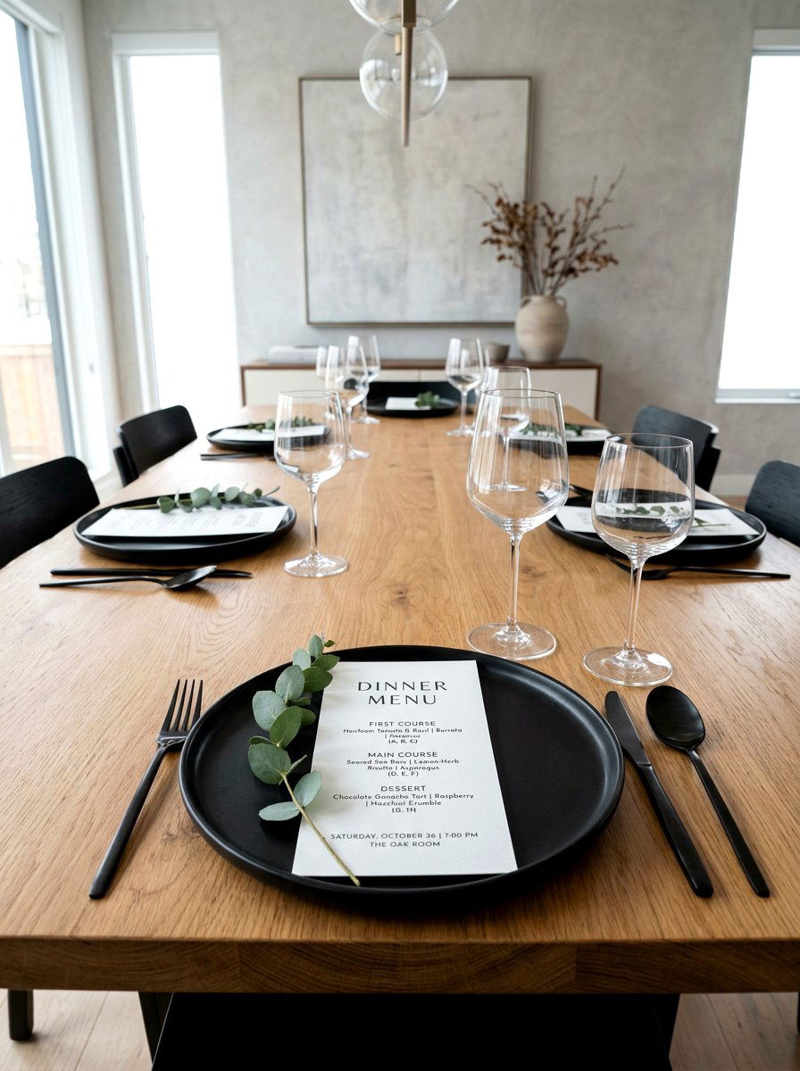 Minimalist Typography Menu - 25 Spring Menu Card Ideas